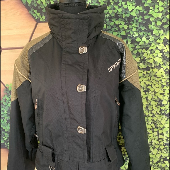 Spyder Jackets & Blazers - Womens Black and Gold Spyder ‘Picabo’ Winter Coat
